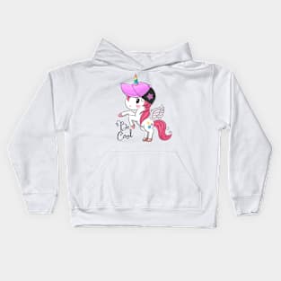 Cool unicorn with a cap. Kids Hoodie